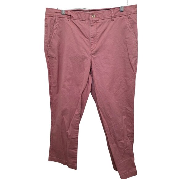 L.L. Bean Women's Pink Chino Pants Size 14 Relaxed Fit Cotton Blend - Picture 1 of 12